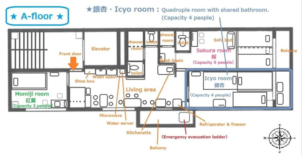 Guest House B'S Five Osaka Hostel
